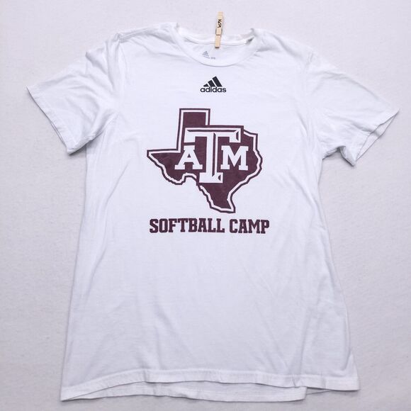 Adidas Amplifier Tee Texas A&M Pullover Casual Graphic T-Shirt Mens Size M White - Picture 2 of 9